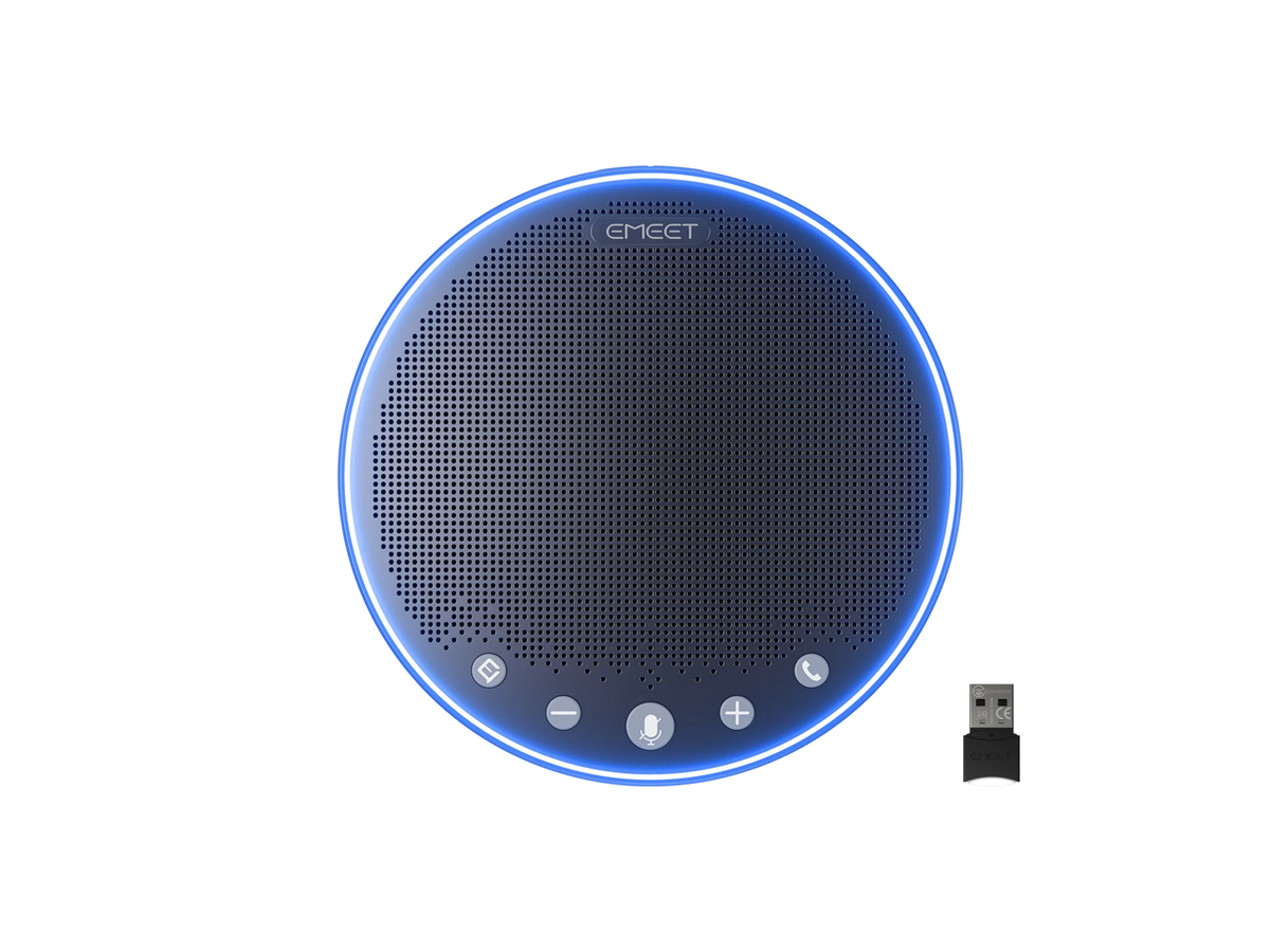 EMEET - OfficeCore M3 Bluetooth Speakerphone, 4-Mic 360° Pickup, 89dB, Full Duplex, Daisy-Chain - Black