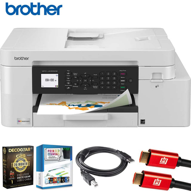 brother MFC-J435CW  
09:00 AM  
Fax  
Scan  
Clear  
Mono  
Colour  
Stop/Exit  
Photos/Email  
Settings  
OK  
Start  
1  
2  
3  
4  
5  
6  
7  
8  
9  
0  
*  
#  
NK Investment  
DECOGEAR CPS  
26 MONTH PROTECTION  
EXCLUSIVE DECOGEAR USB-C CABLE  
1 PLAN PREMIUM PROTECTION  
PRINTER ESSENTIALS