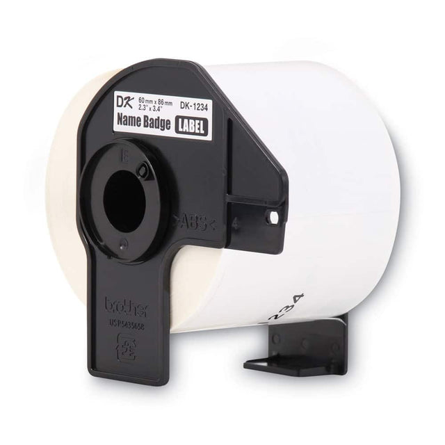 DK 60mm x 86mm  
2.3" x 3.4"  
DK-1234  
Name Badge LABEL  
ABS  
brother  
USP5435658