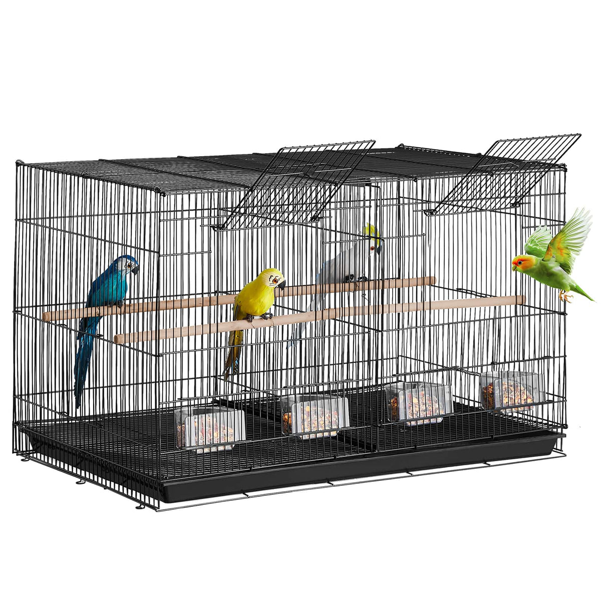 VEVOR - 30-inch Flight Bird Cage, Stackable Divided Small Parakeet Cage for Parrots Cockatiels Macaws Pet Travel Birdcage