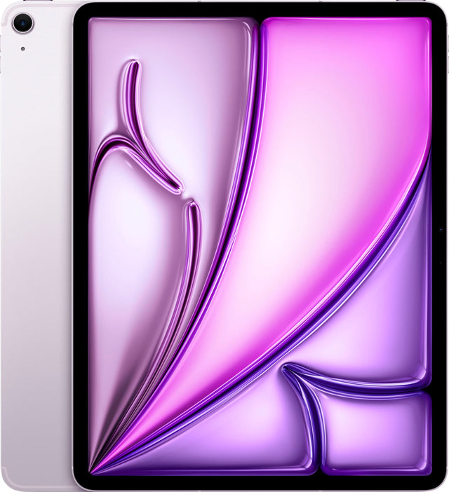 Front. Apple - 13-inch iPad Air M3 chip Built for Apple Intelligence Wi-Fi + Cellular 128GB - Purple.