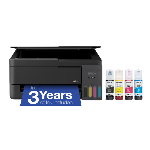 EPSON ET-2410

Up To 3 Years of Ink Included

EPSON - 522 K
EPSON - 522 Y
EPSON - 522 M
EPSON - 522 C