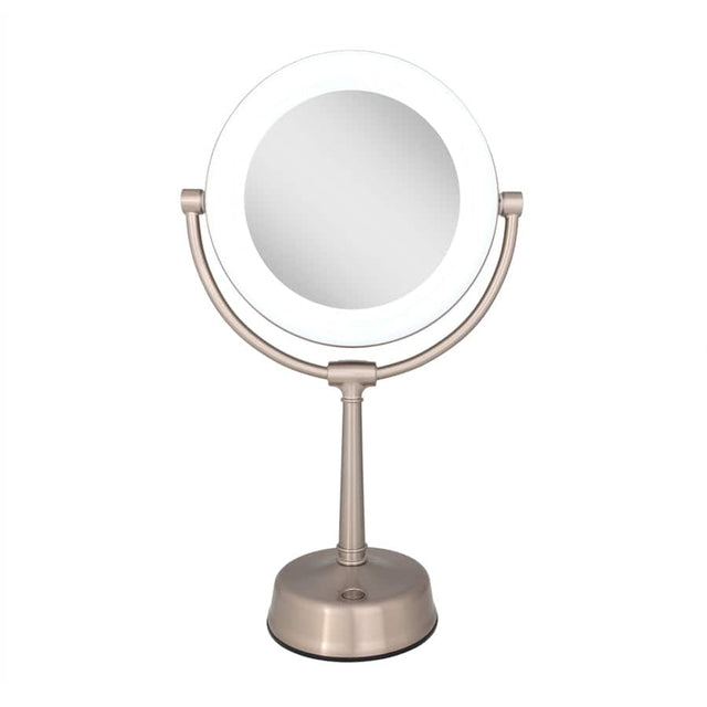 Front. Zadro - Lexington, LED Lighted Makeup Mirror with 10X/1X Magnifications - Rose Gold.