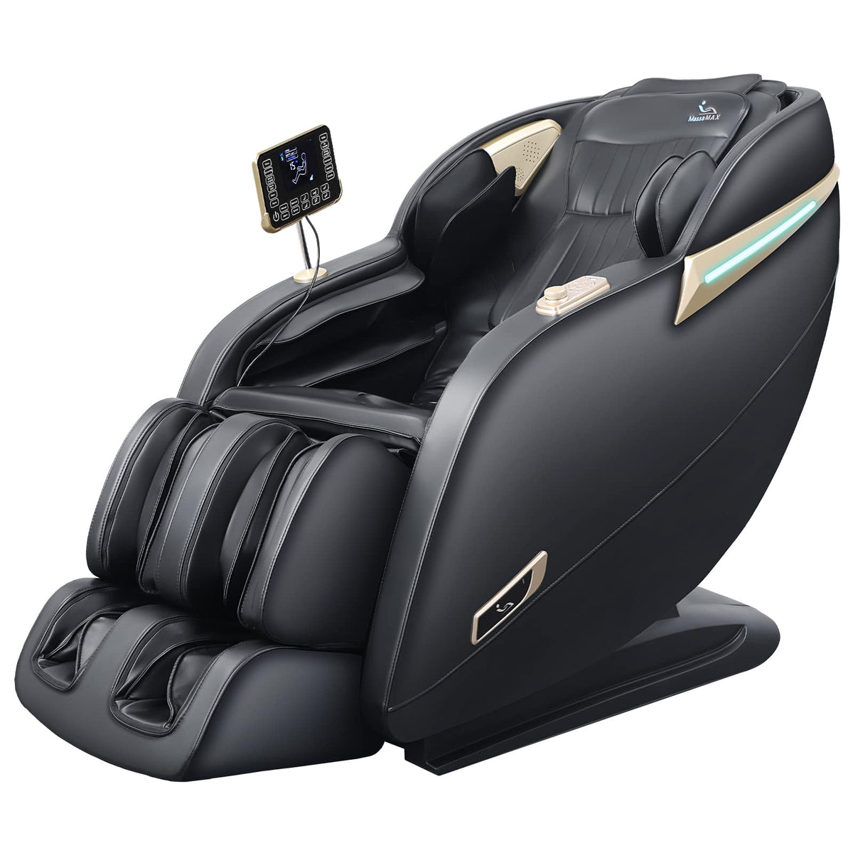 MassaMax - MD906 SL Track Smart Massage Chair with Voice Control, AI Body Scan, Zero Gravity,Heat Function - Black
