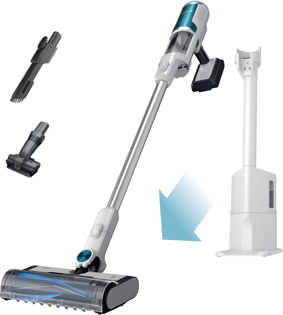 Shark - Clean & Empty, Cordless Stick Vacuum with 1.3L Auto-Empty System, HEPA, Up tp 40 Min Runtime - White