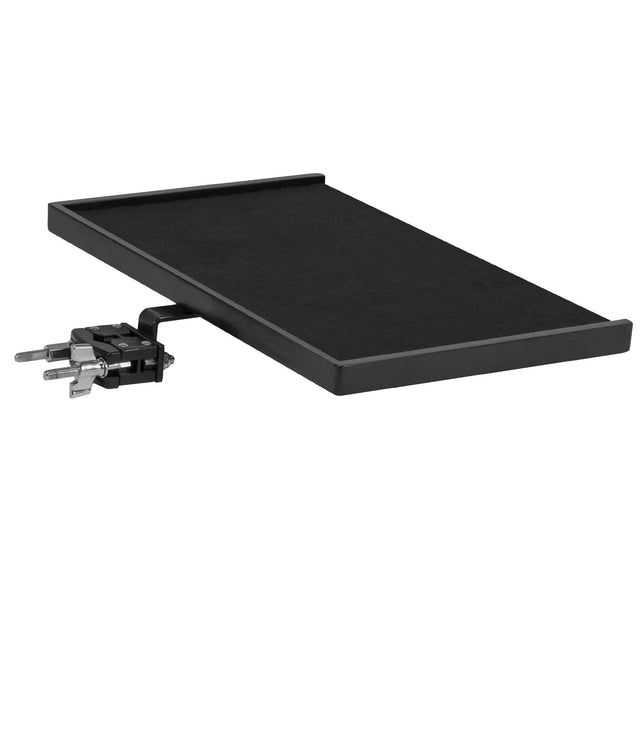 Front. Gibraltar Hardware - 16 x 10 Sidekick Essentials Mountable Wood Tray with Clamp, with Protective Edge, Attaches to Cymbal or Drum Stand.