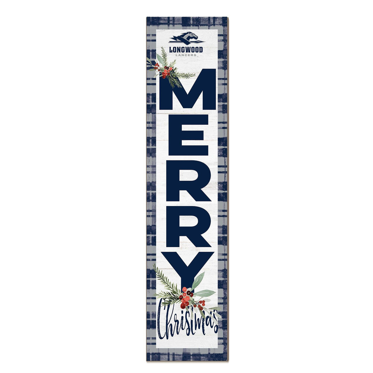Jardine - Longwood Lancers 12'' x 48'' Outdoor Merry Christmas Leaner - White