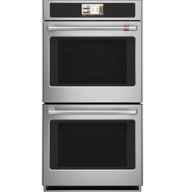 Front. Café - 27" Smart Built-In Double Electric Convection Wall Oven with Air Fry and Precision Cooking Modes - Stainless Steel.