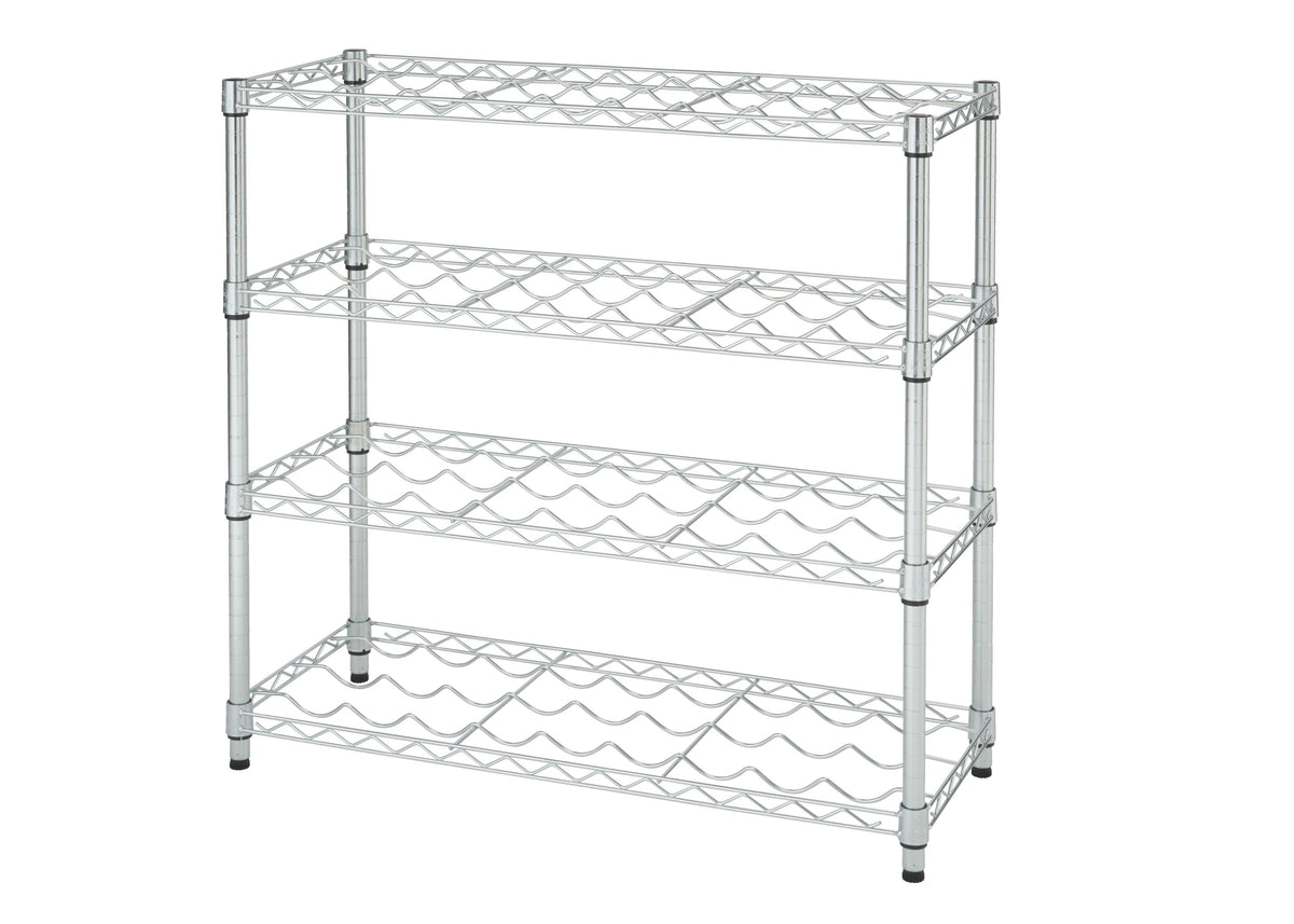 TRINITY - EcoStorage 4-Tier 36x14x34.5 Commercial Wine Rack NSF Chrome - Chrome