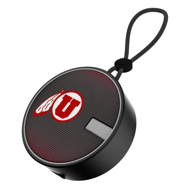 Front. Keyscaper - Utah Utes Bluetooth IPX7 Linen Print Waterproof Speaker - Black.