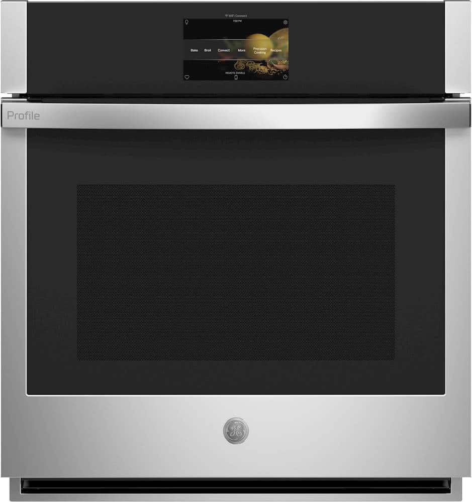 GE Profile - 27" Smart Built-In Single Electric Convection Wall Oven with No Preheat Air Fry - Stainless Steel