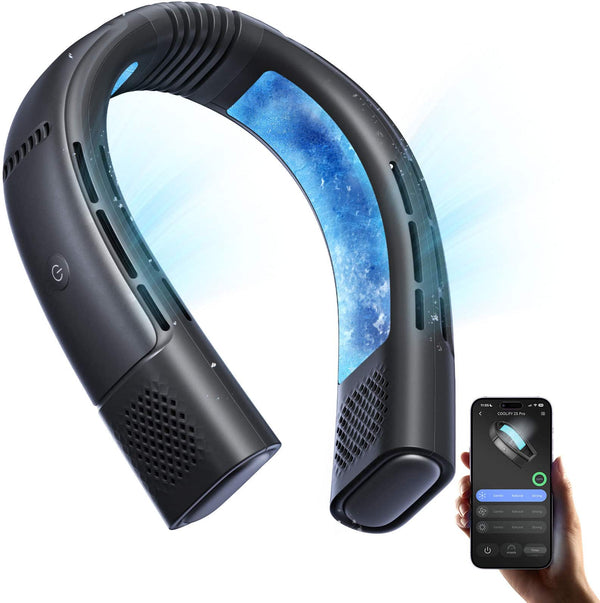TORRAS - 2026 COOLiFY 2S Pro Instant Cooling and Heat Therapy Ultra-Light Personal Cooling Bladeless Portable Neck Fan - Black