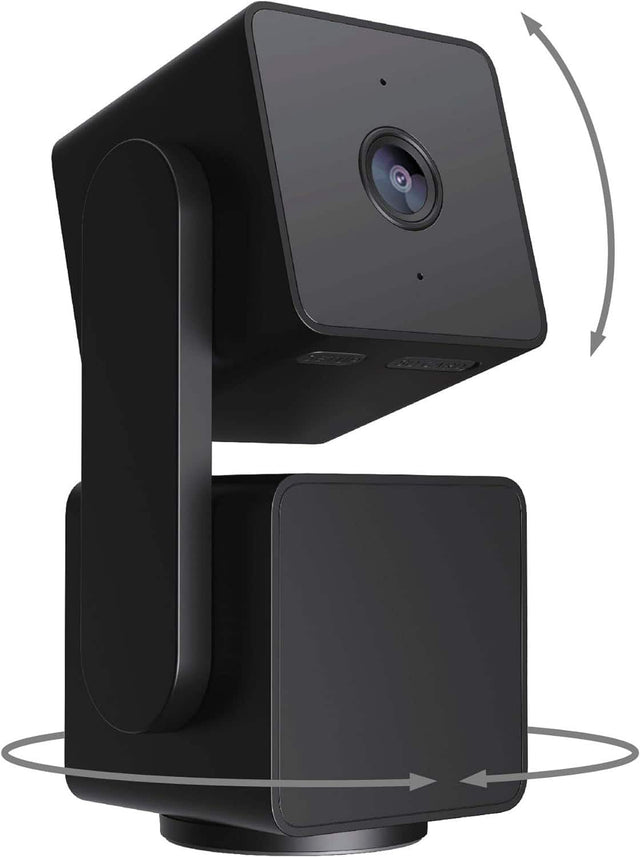Front. Wyze - Pan v3 Indoor/Outdoor Pan/Tilt/Zoom 1080p Security Camera - Black.