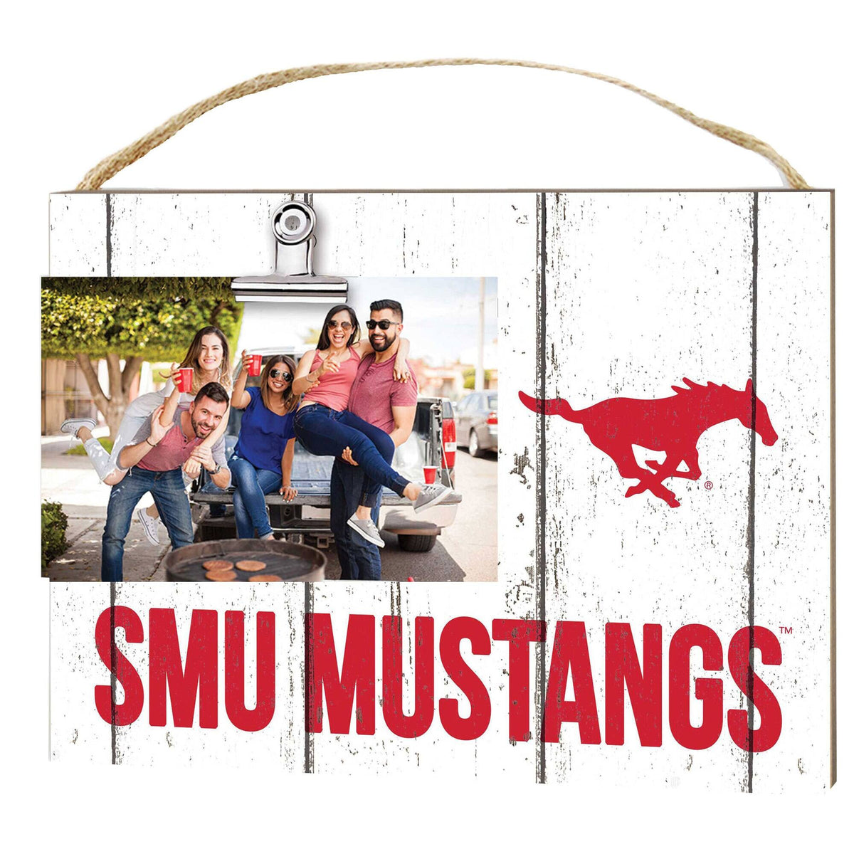 Jardine - SMU Mustangs 8" x 10" Weathered Clip It Frame - White