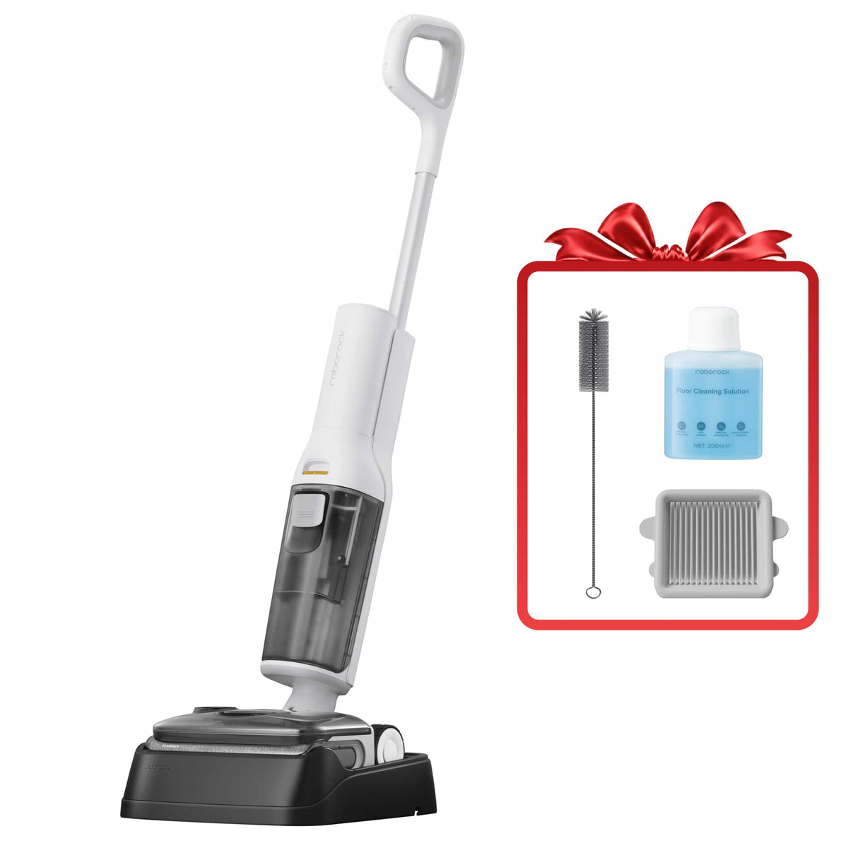 Roborock - F25 RT Gen 2 Cordless Wet Dry Vacuum Cleaner, 20000Pa Suction, Self-Cleaning and Drying, 180° FlatReach