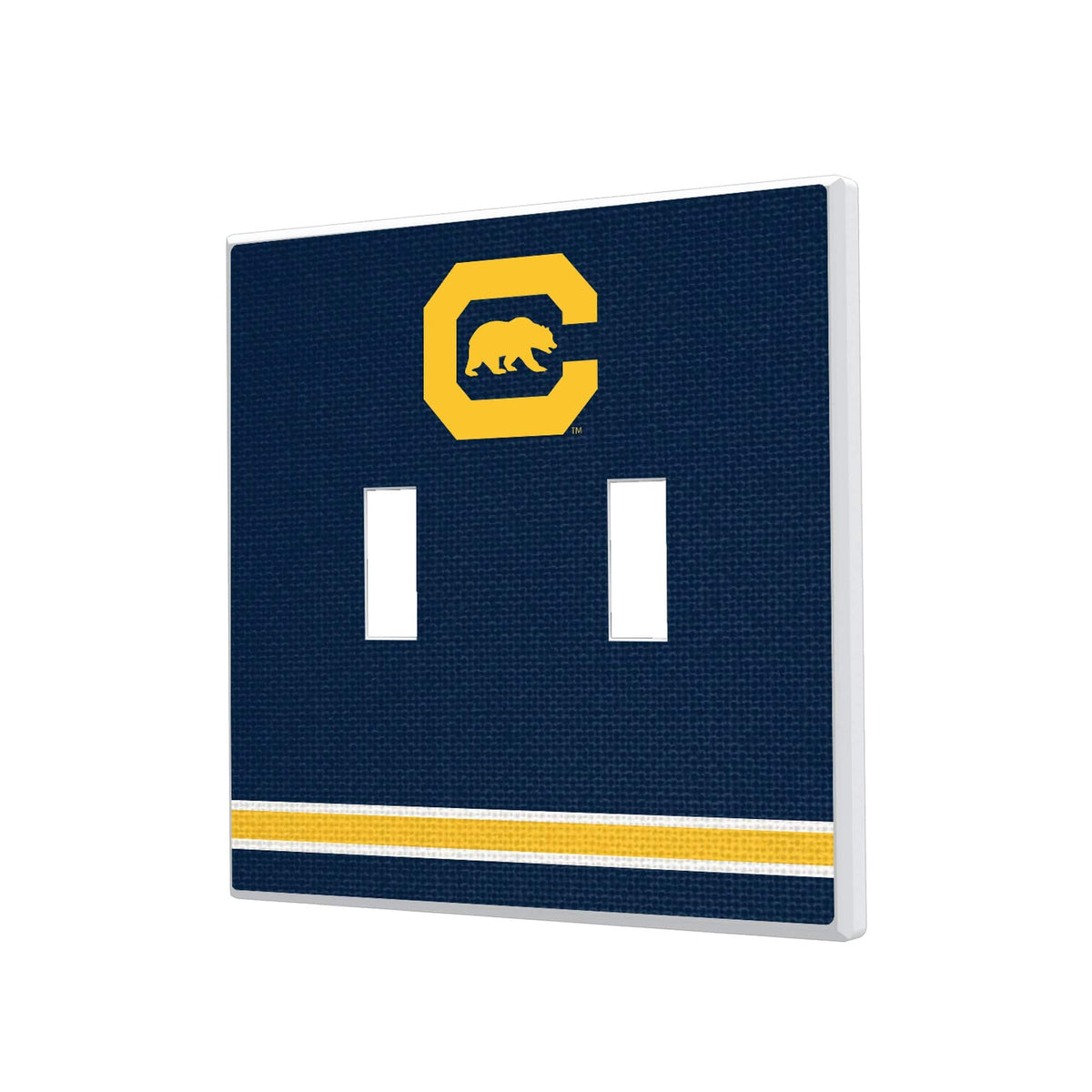 Keyscaper - Cal Bears Stripe Design Double Toggle Lightswitch Plate - Multicolor