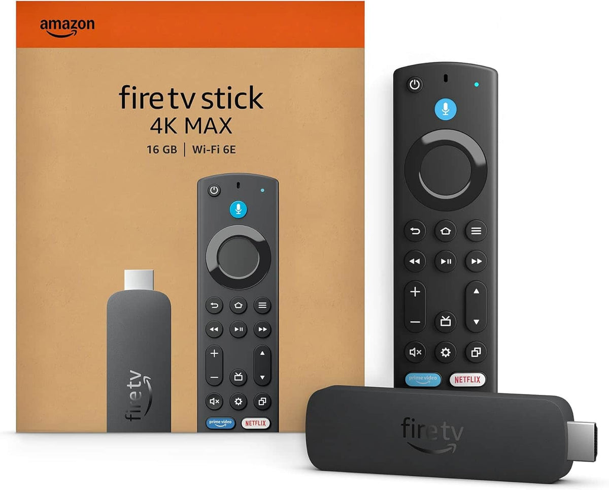 Amazon - Fire TV Stick 2nd Gen 4K Max streaming device, Wi-Fi 6E, Ambient Experience, 16 GB, free & live TV - Black