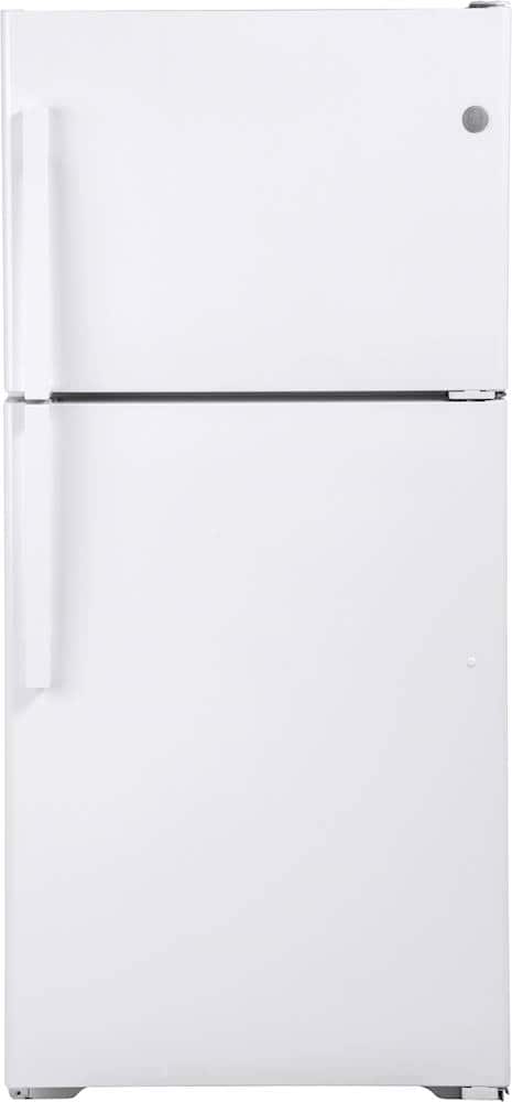 GE - 30 in. Wide 19.2 Cu. Ft. Top-Freezer Refrigerator with Interior LED Lighting - White