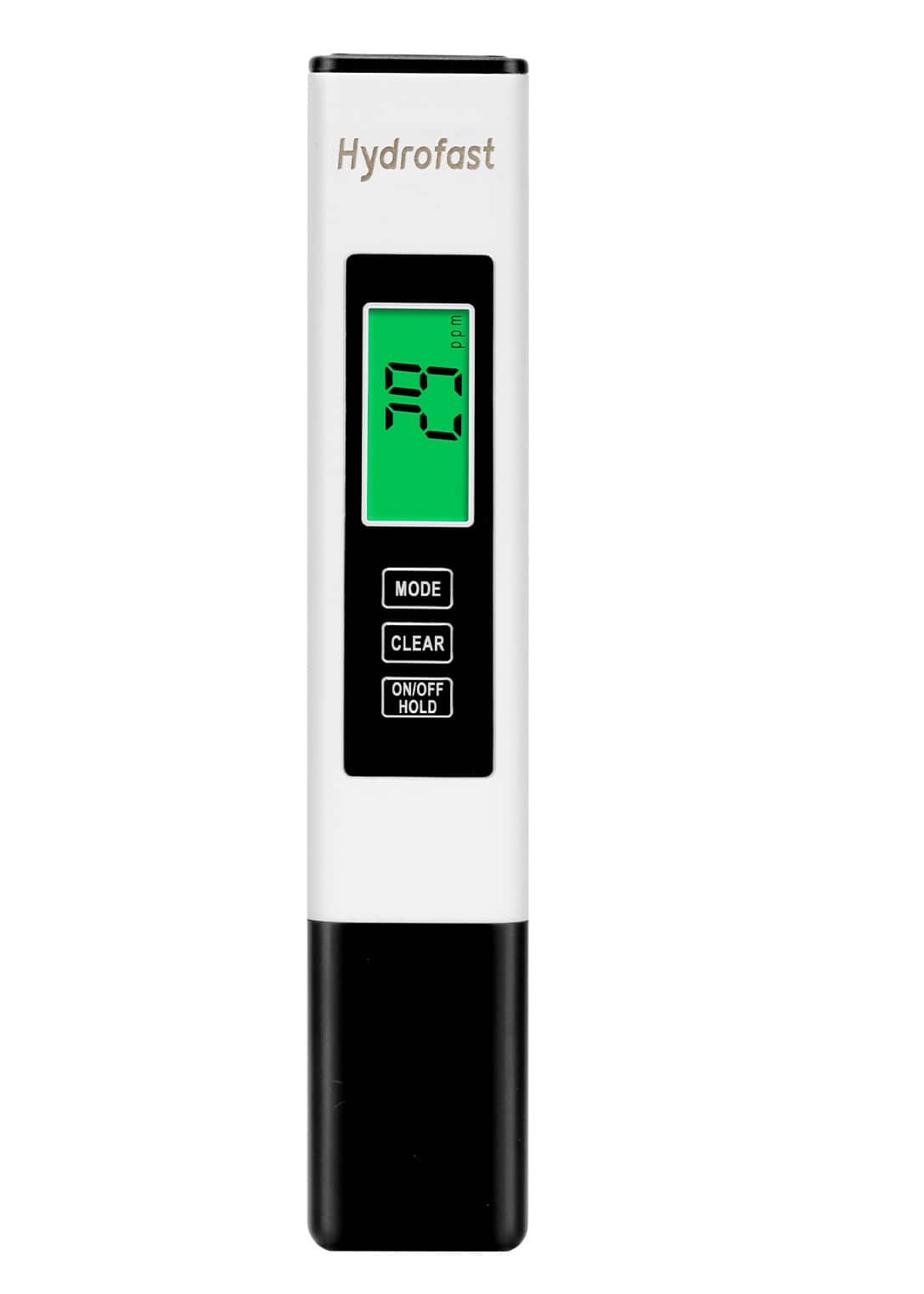 Hydrofast - A2S Digital Water Tester, 4 in 1 TDS/ EC Temperature(°C/°F), 0~9990ppm Reading, Ideal for Drinking Water, RO/DI System - White + Black