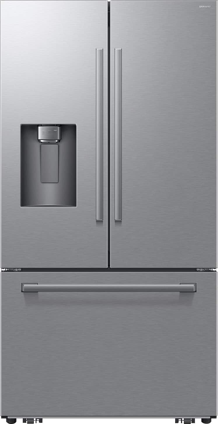 Samsung - 36 in. Wide Bespoke AI 29 cu. ft. 3-Door French Door Refrigerator with Zero Clearance Fit & Sphere Ice™ - Stainless Steel