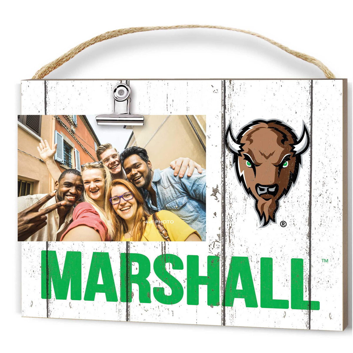 Jardine - Marshall Thundering Herd 8'' x 10'' Weathered Clip It Frame - White