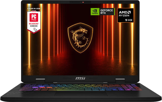 5 YEARS IN A ROW  
2025  
PC MAG READERS' CHOICE  
GEFORCE NVIDIA RTX  
AMD RYZEN 9 HX  
msi