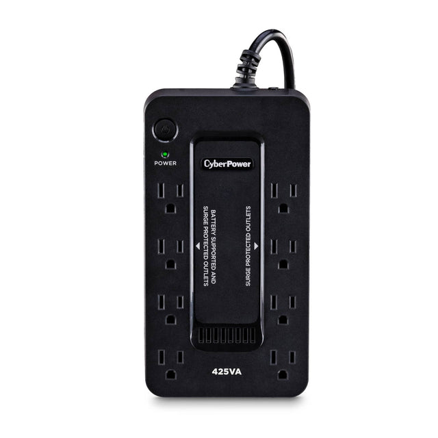 CyberPower  
425VA  
SURGE BATTERY PROTECTED  
SUPPORTED OUTLETS AND OUTLETS PROTECTED SURGE