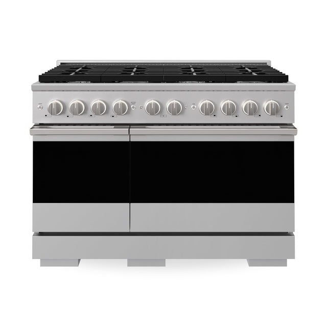 Front. ZLINE - 48 in. 6.7 cu. ft. Marino Dual Fuel Freestanding Range with 8 Burner Gas Cooktop and Dual Ovens in Stainless Steel - Stainless Steel.
