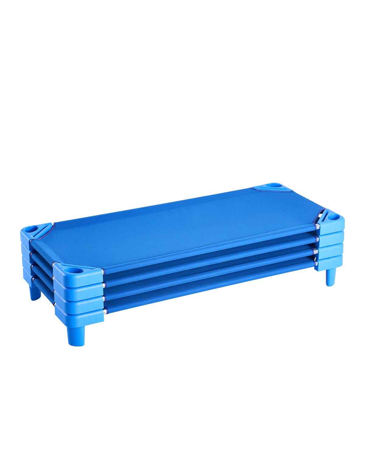 VEVOR - Stackable Kiddie Cot, Pack of 4, Portable Toddler Nap Cots, Standard Size 52" L x 23" W Daycare Cots for Kids - Blue
