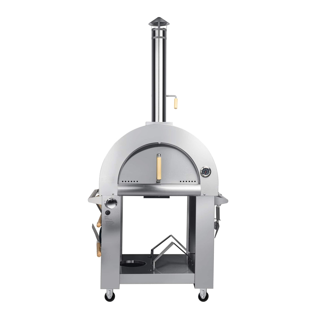 Koolmore - 32 in. Outdoor Gas and Wood Fired Pizza Oven in Stainless-Steel (KM-OKS-DFPO) - Stainless Steel