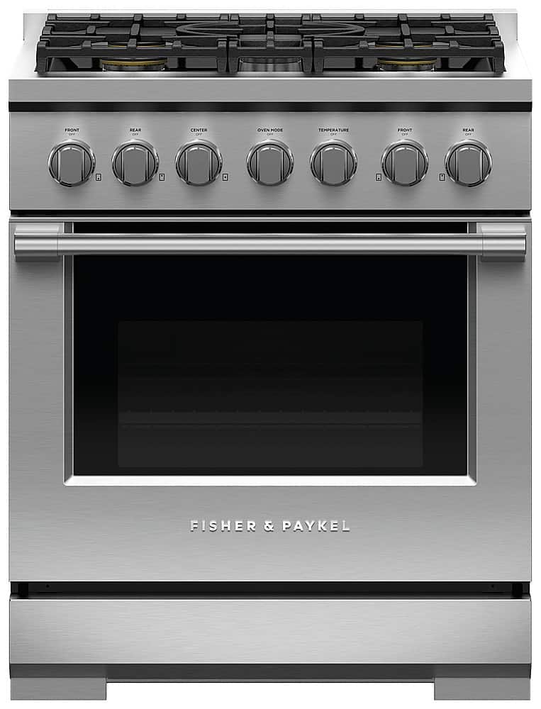 Fisher & Paykel - 30 in. Wide 5 Burner Professional Gas Range - Stainless Steel
