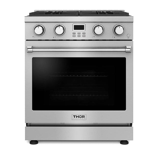 Front. Thor Kitchen - 4.8 Cu. Ft. Freestanding LP Gas Convection Range - Stainless Steel.