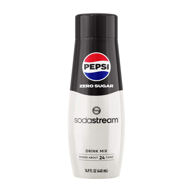 PEPSI ZERO SUGAR SODASTREAM DRINK MIX MAKES ABOUT 24 CANS 149 FL OZ (440 mL).