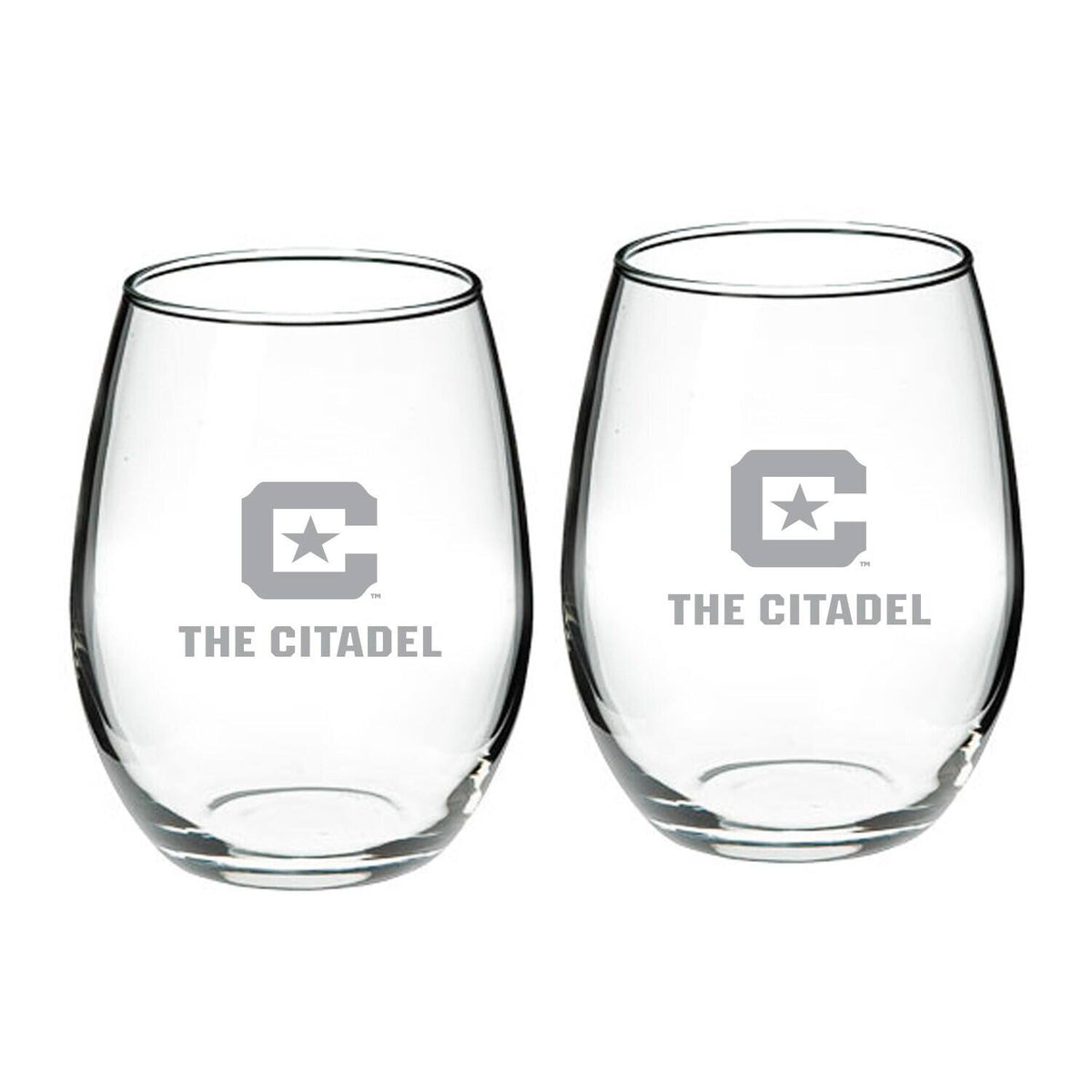 Jardine - Citadel Bulldogs 21oz. Two-Piece Stemless Wine Glass Set - Multicolor