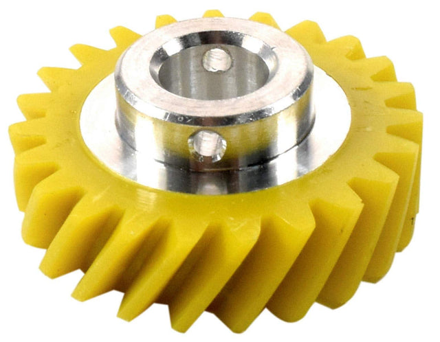 Front. HQRP - Mixer Worm Gear Replacement W10112253 for KitchenAid Whirlpool Stand Mixer K45SS K5SS KSM90 - Yellow.
