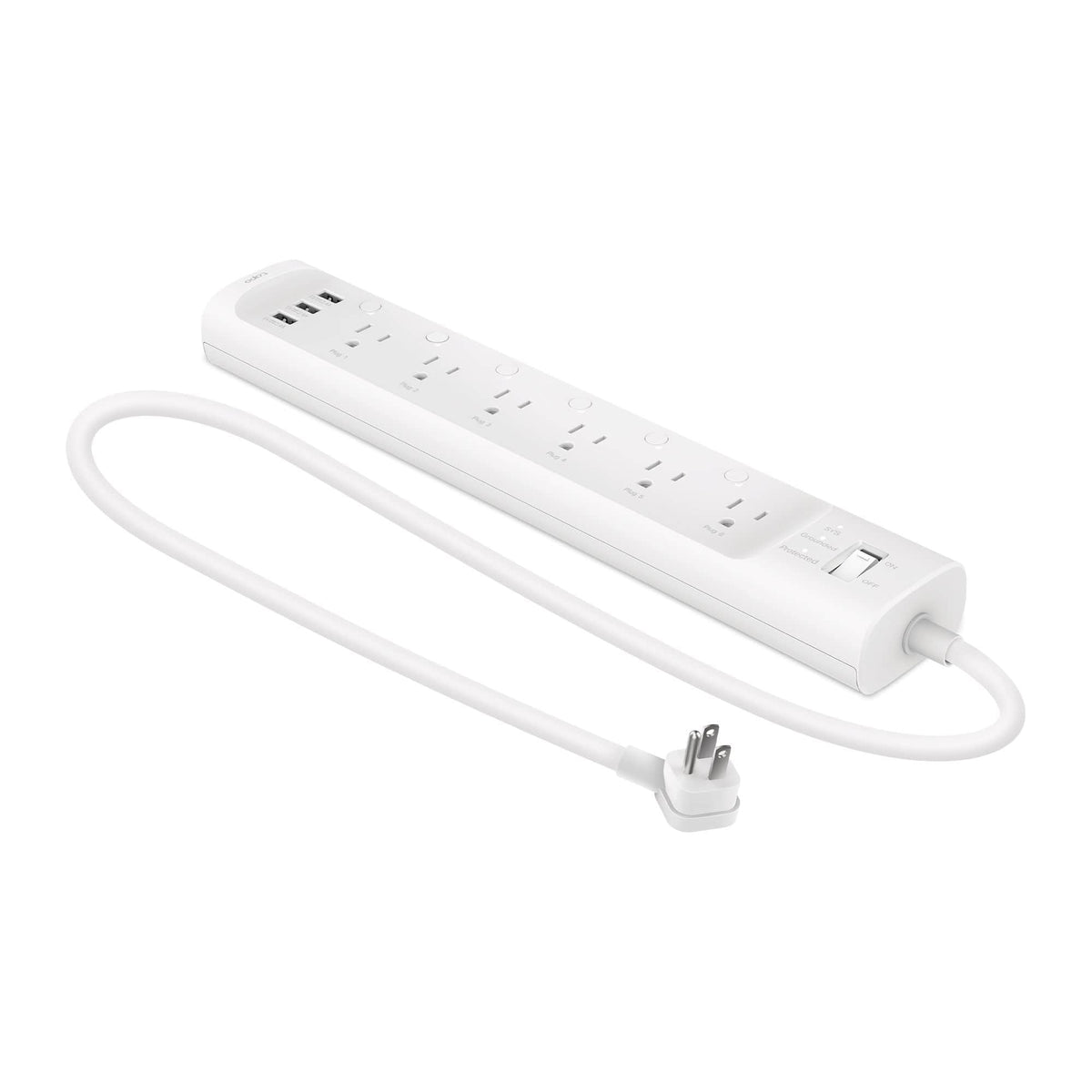 TP-Link - Tapo P316M Smart Power Strip with 6 Individually Controlled Smart Outlets & 3 USB Ports with Surge Protection - White