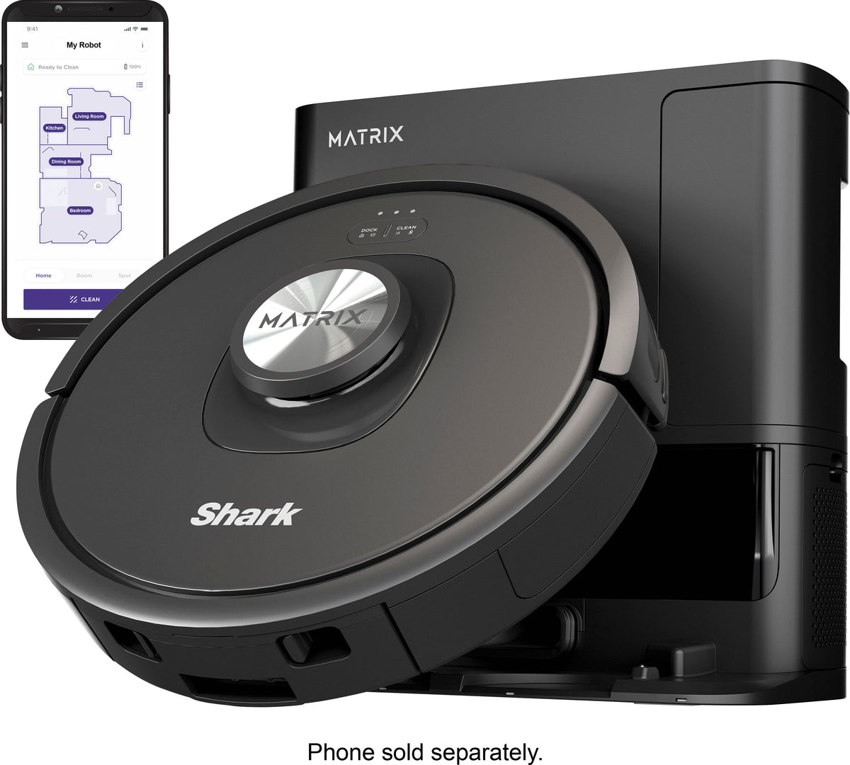 Shark - Matrix Self Empty Robot Vacuum with Bagless, 45-Day Capacity Base, Self-Cleaning Brushroll, Precision Mapping - Black