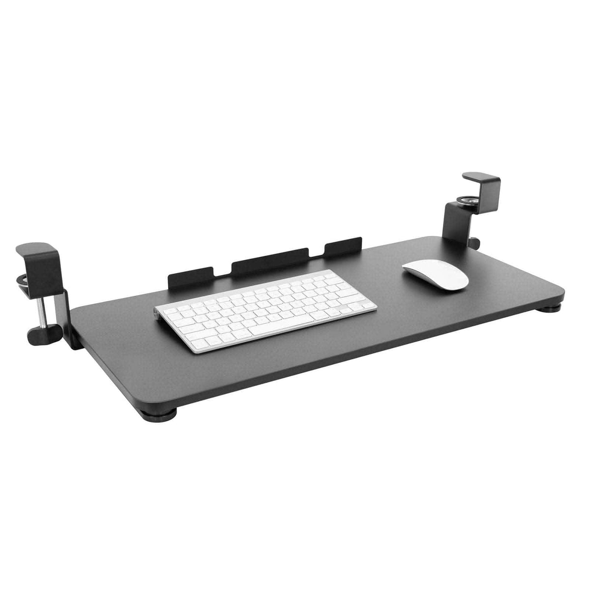 Mount-It! - Adjustable Keyboard and Mouse Tray Clamp – Ergonomic Under-Desk Platform - Black