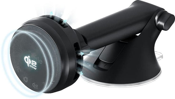 iOttie - Velox Pro Qi2.2 Magnetic Wireless Car Charger Dash/Windshield & Air Vent Combo with CryoFlow Cooling - Black