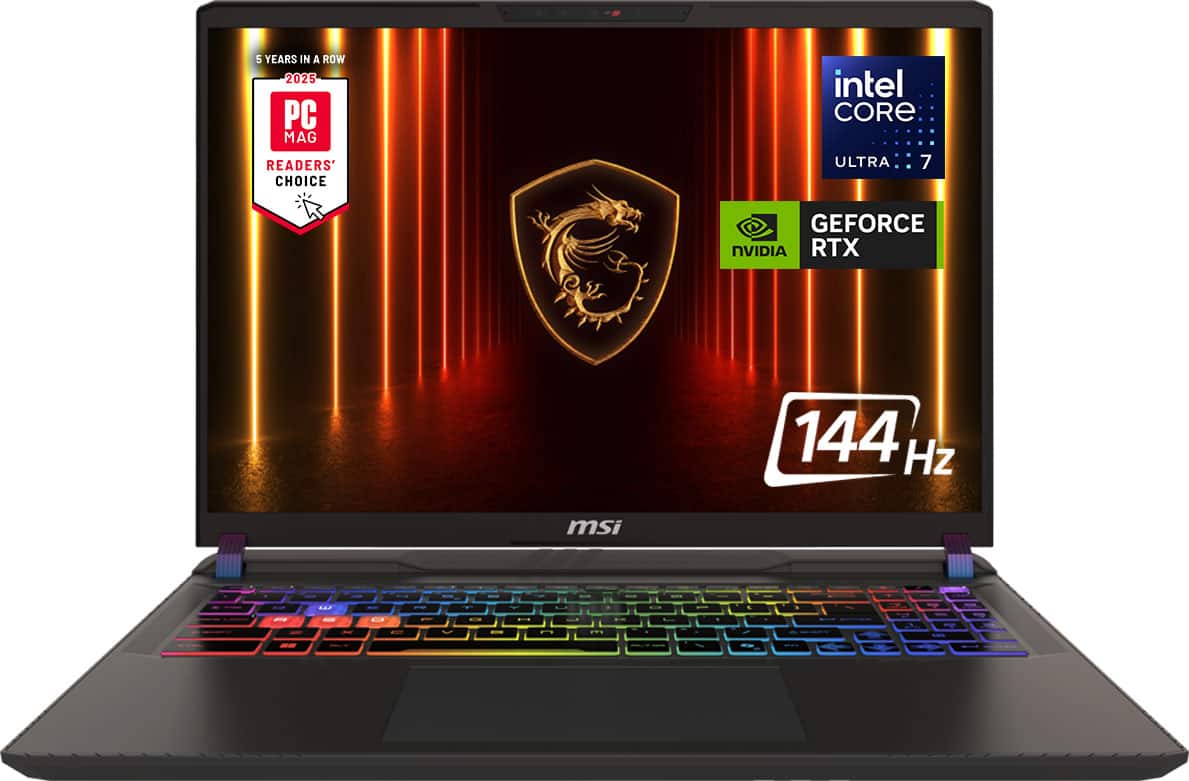 MSI - Vector 16 HX AI 16" 144Hz FHD+ WUXGA Gaming Laptop - Intel Ultra 7-255HX - GeForce RTX 5070Ti -16GB Memory - 1TB SSD - Cosmo Gray