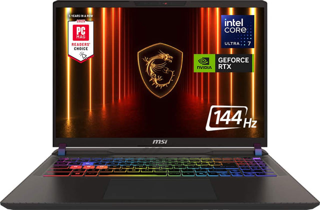 5 YEARS IN A ROW 2025 PC MAG READERS CHOICE intel CORE ULTRA 7 GEFORCE NVIDIA RTX 144 Hz msi