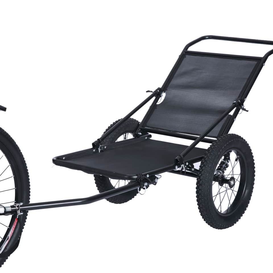 Jupiter Bikes - Fat Tire Utility Bike Trailer - All-Terrain Gear and Equipment Hauler w/ Suspension, 220 lb Load - Universal Hitch - Black