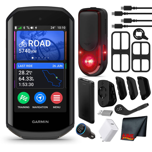 24° 10:10  
ROAD  
5740 KM  

LAST RIDE  
26 JUN  
28.2 km  
64.33 km  
1:53:30  

TRAINING  
NAVIGATION  
MENU  

GARMIN  

GARMIN  
E KAVE ELECTRONICS