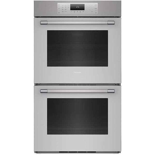 Front. Thermador - Masterpiece Series 30" Built-In Double Electric Convection Wall Oven with Professional Handle and Wifi - Silver.