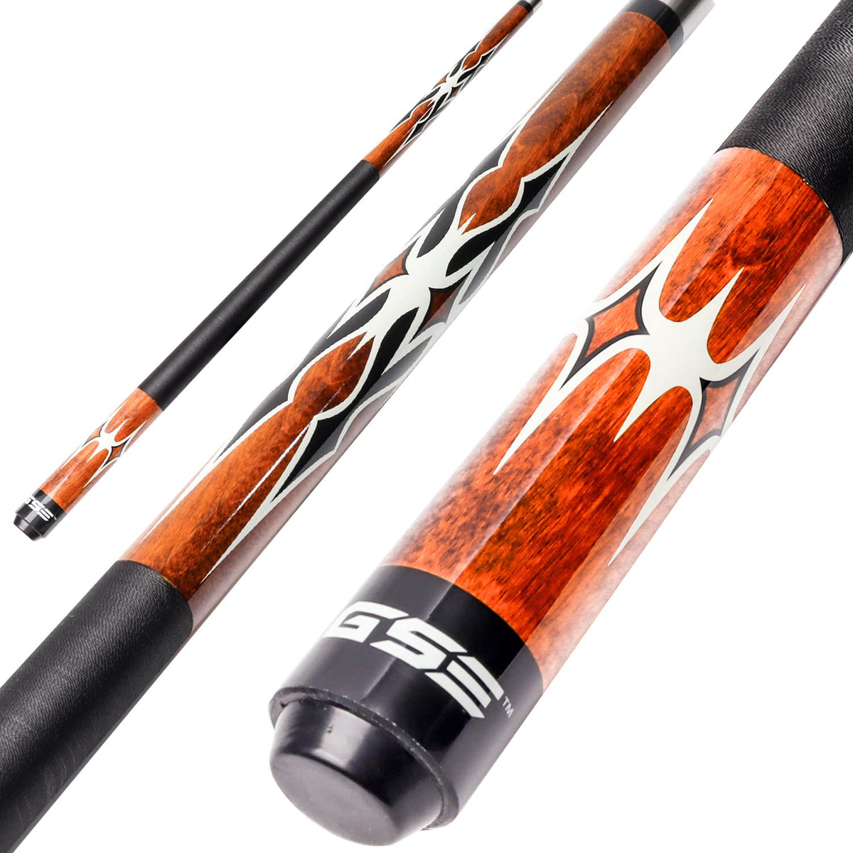 GSE Games & Sports Expert - 58" 2-Piece Canadian Maple Hardwood Billiard Pool Cue Stick for Men/Women - 20oz - Brown
