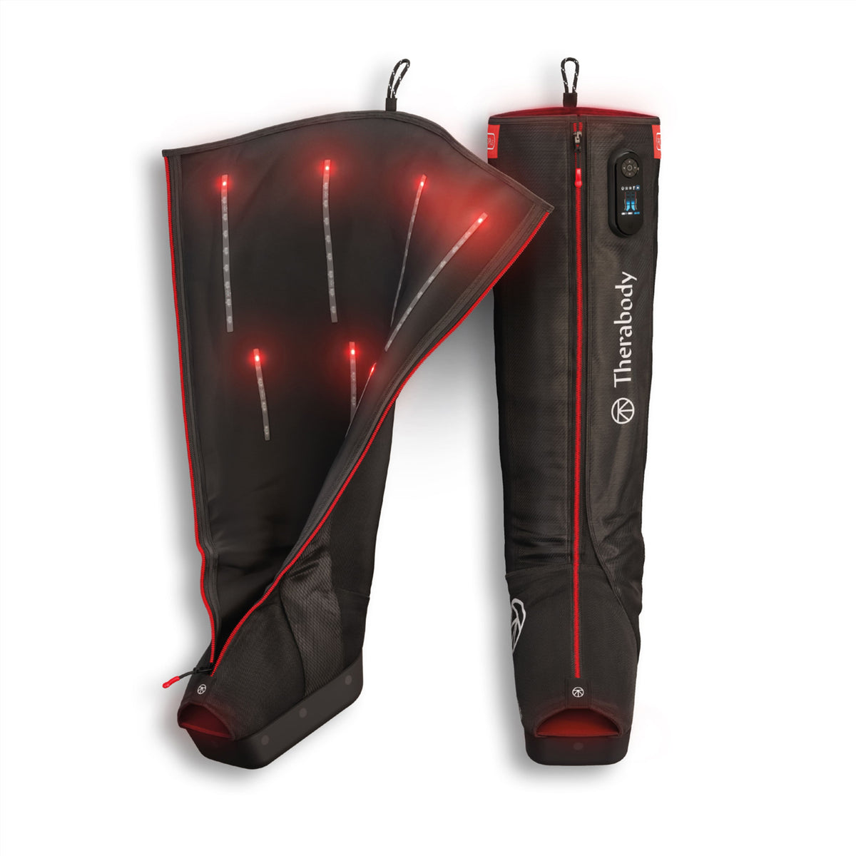 Therabody - JetBoots PRO Plus - Wireless Compression Boots With Vibration & Infrared LED Light - Regular - Black