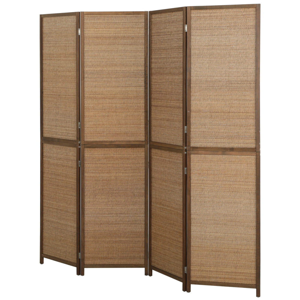 Homcom - Divider, 4 Panel Folding Privacy Screen - Brown