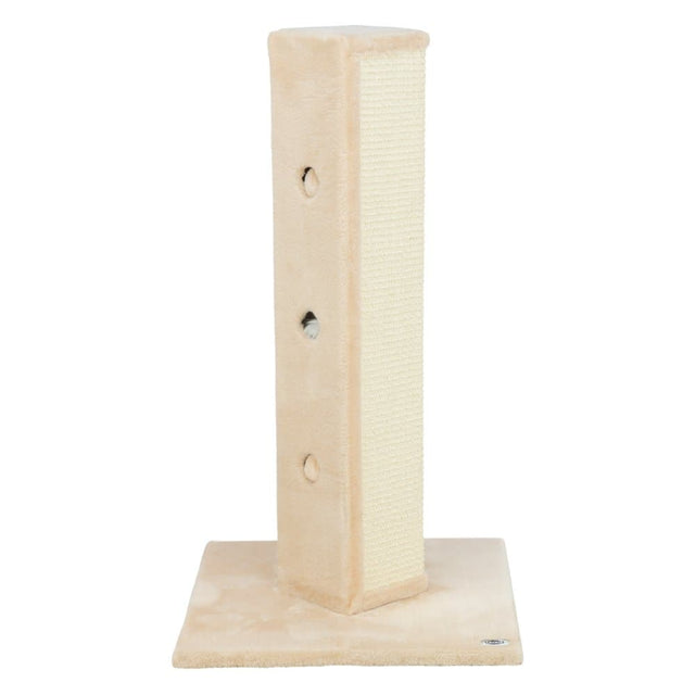 Front. TRIXIE - Soria Plush & Sisal Square Scratching Posts, Cat Toys for Hunting - Beige.