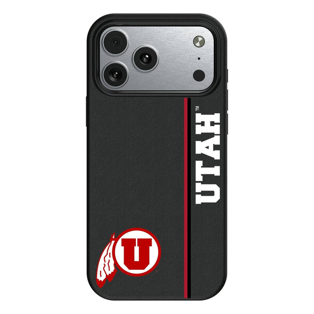 Front. Keyscaper - Utah Utes iPhone Magnetic Bump Case - 16 Pro - Black.