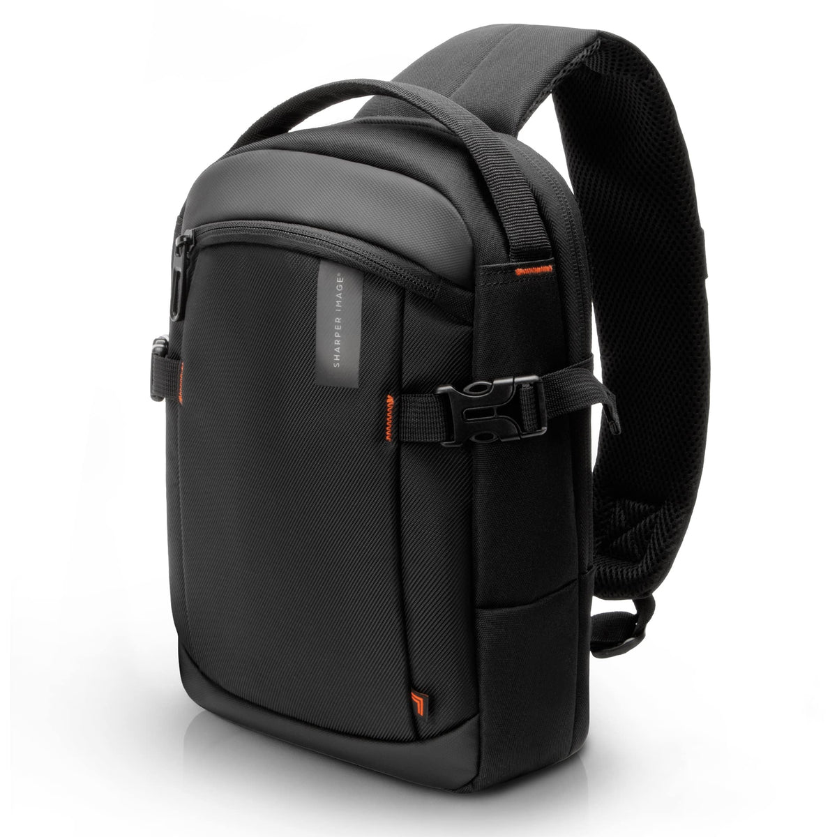 Sharper Image - Crossbody Sling Bag with Strap, Water Resistant Daypack Chest Bag for Outdoor Travel Hiking - Black